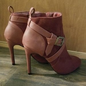 Charlotte Russe Burgundy Ankle Boots